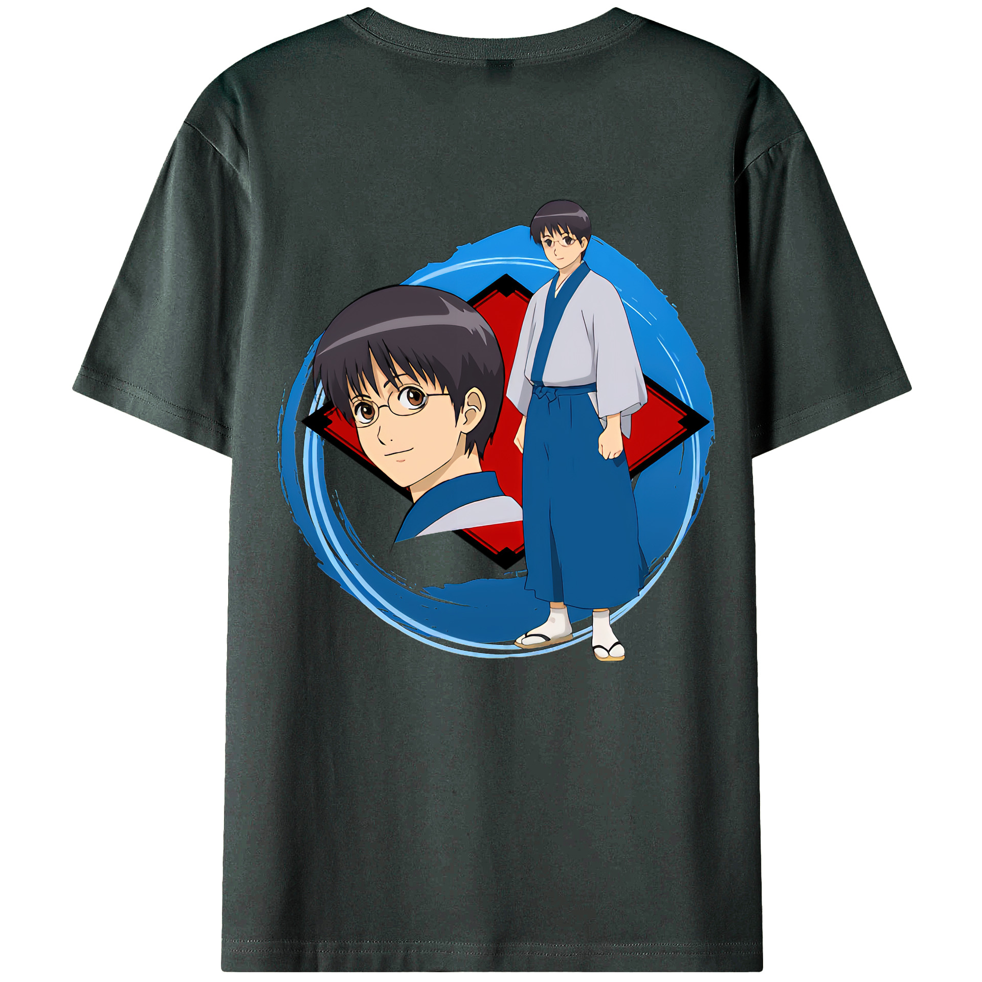 （画像用） ぎんたま 坂田銀時（さかたぎんとき） 神楽 志村新八（しむら しんぱち） GINTAMA Sakata Gintoki Kagura Shimura Shinpachi 綿100％ メンズ半袖Tシャツ（バックプリント） 通気性